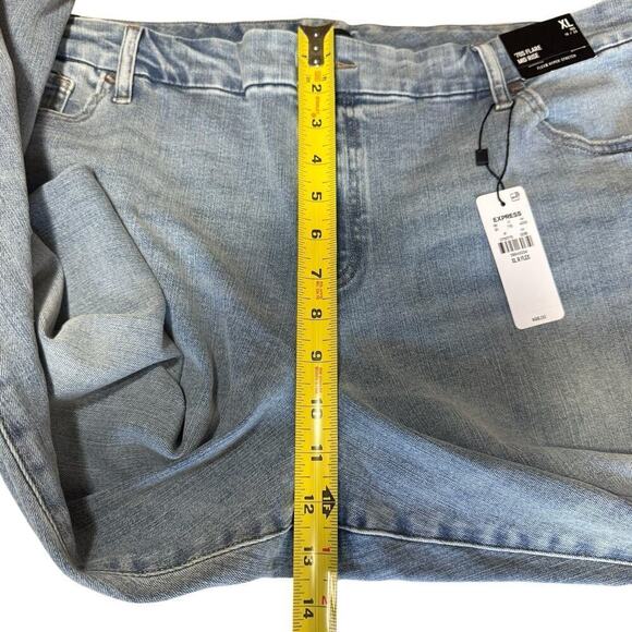 Express Jeans Women's 70s Flare Midrise Sz XL Flex Hyper Stretch Wide Legs - Picture 11 of 12